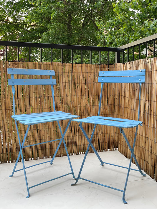 Franse bistrostoelen (set van 2) -  blauw