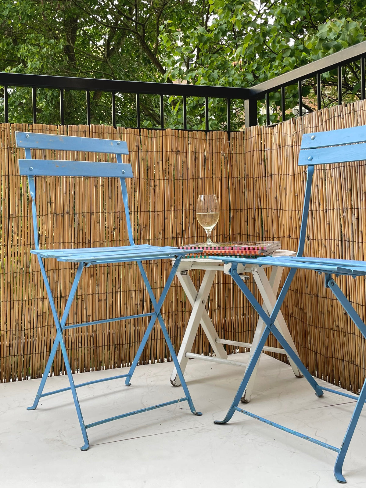 Franse bistrostoelen (set van 2) -  blauw