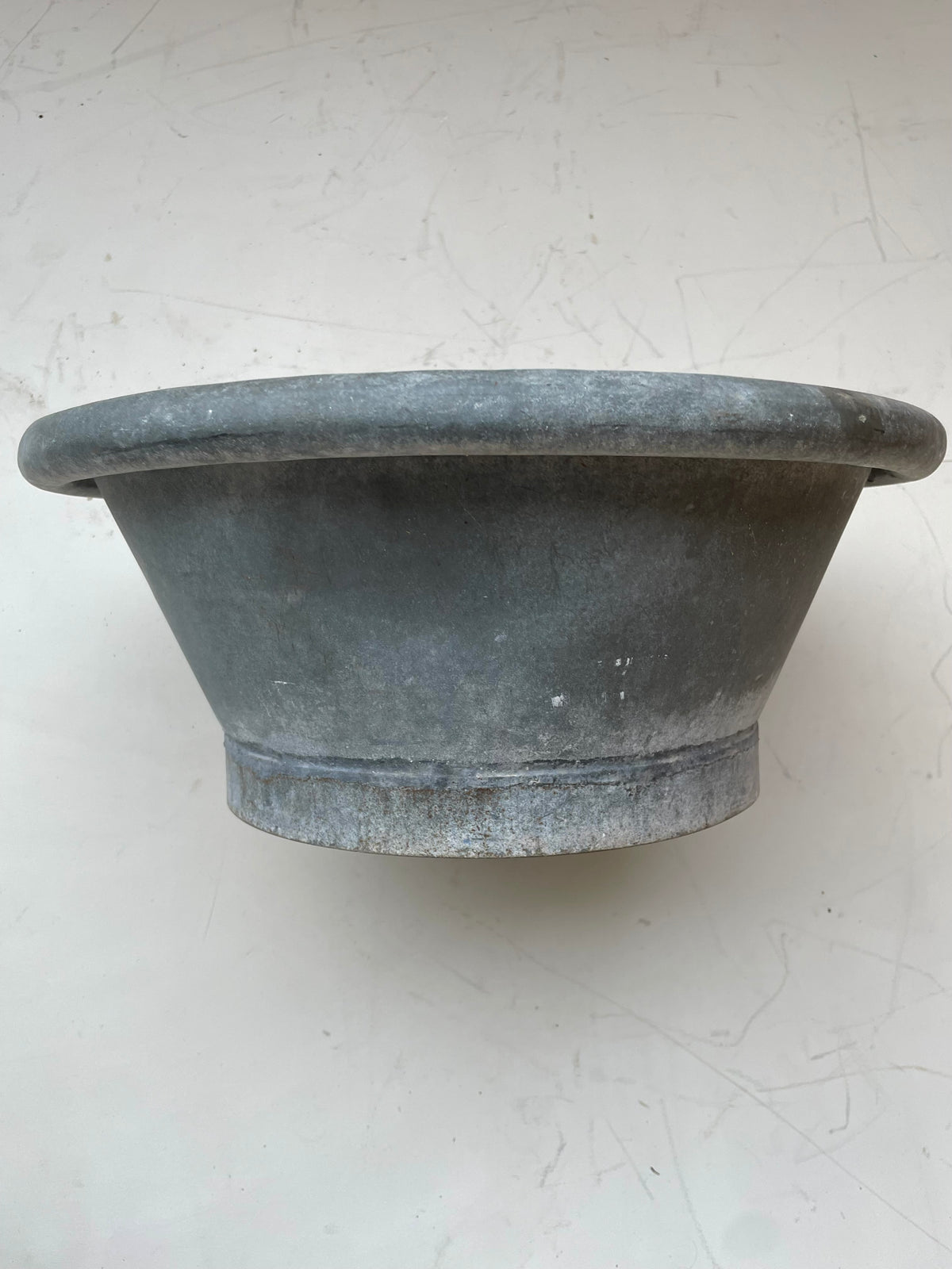 Vintage zinken bak of schaal — handgemaakt